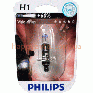 Автолампа PHILIPS H1 12V 55W VisionPlus (+60% ) (12258VPB1)